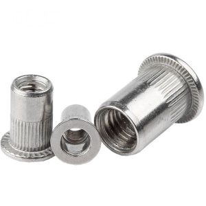 stainless steel flat head knurled body rivet nutstainless steel flat head knurled body rivet nut