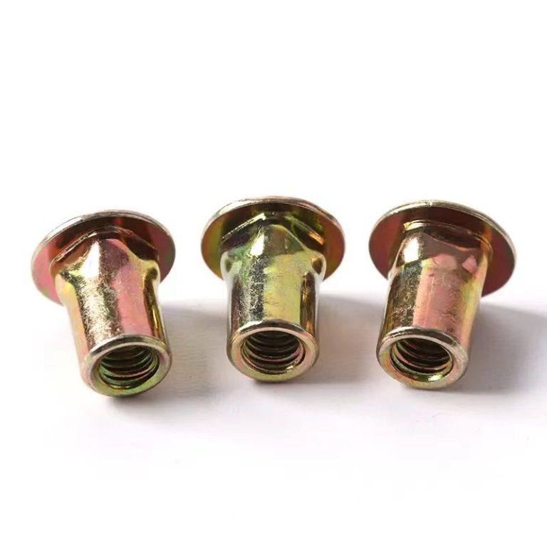 Flat head square body rivet nut