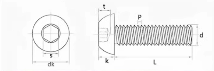 hexagon head screws drawing