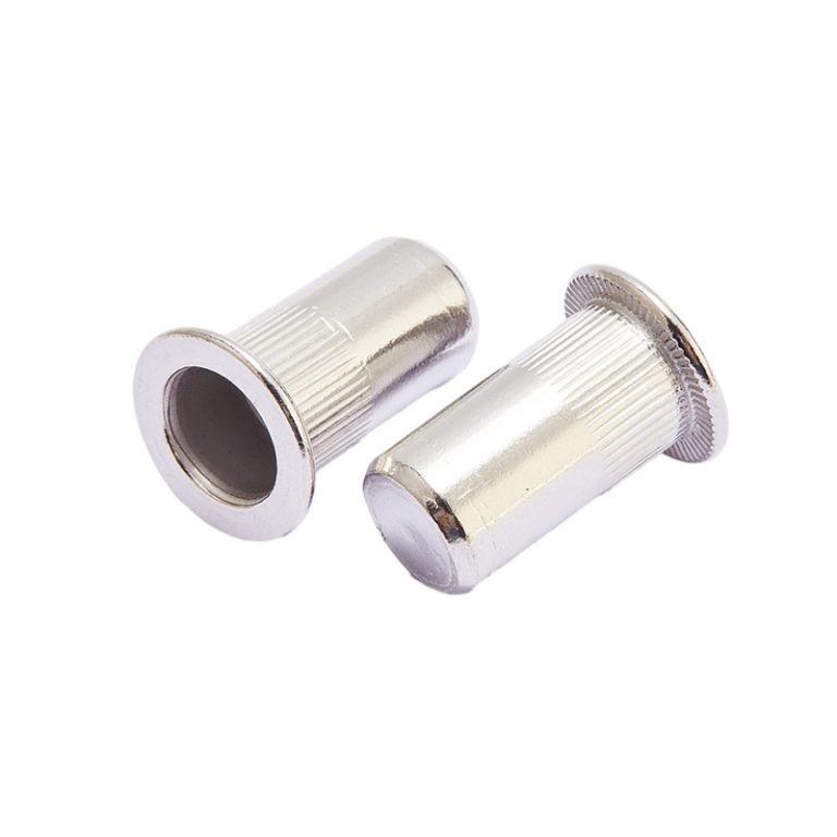 stainless steel flat head knurled body closed end rivet nut